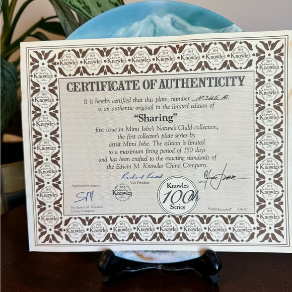 1990 “SHARING” COLLECTORS PLATE and geese winter scene - Picture 2 of 9